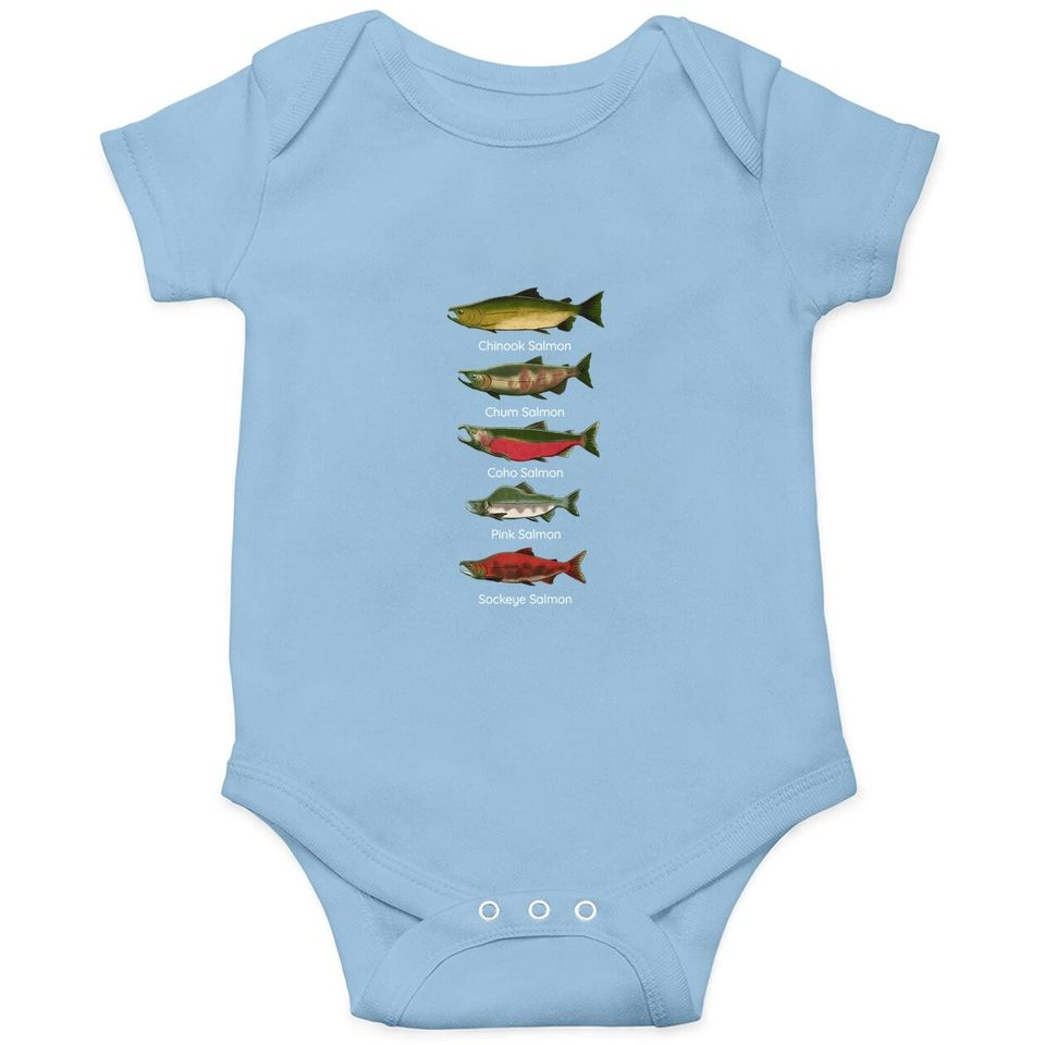 Pacific Salmon Fishing Baby Bodysuit