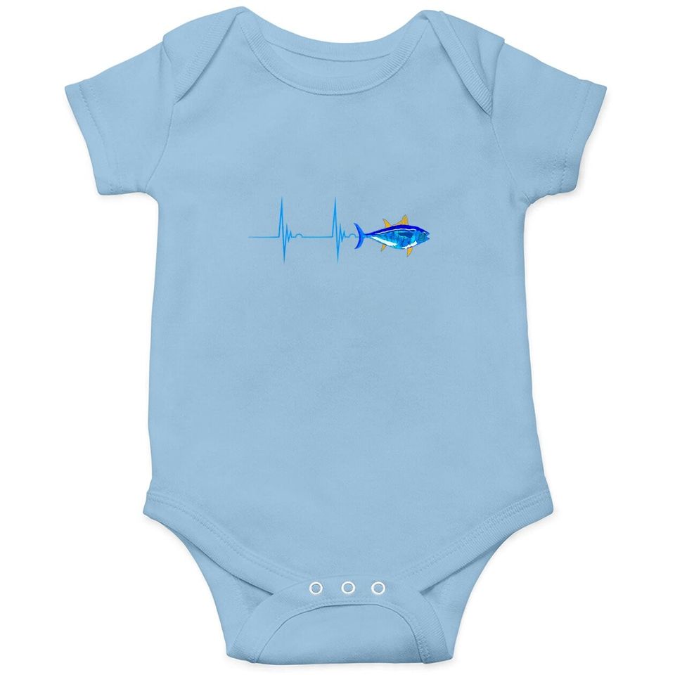 Bluefin Tuna Heartbeat Ekg Pulseline Deep Sea Fishing Baby Bodysuit