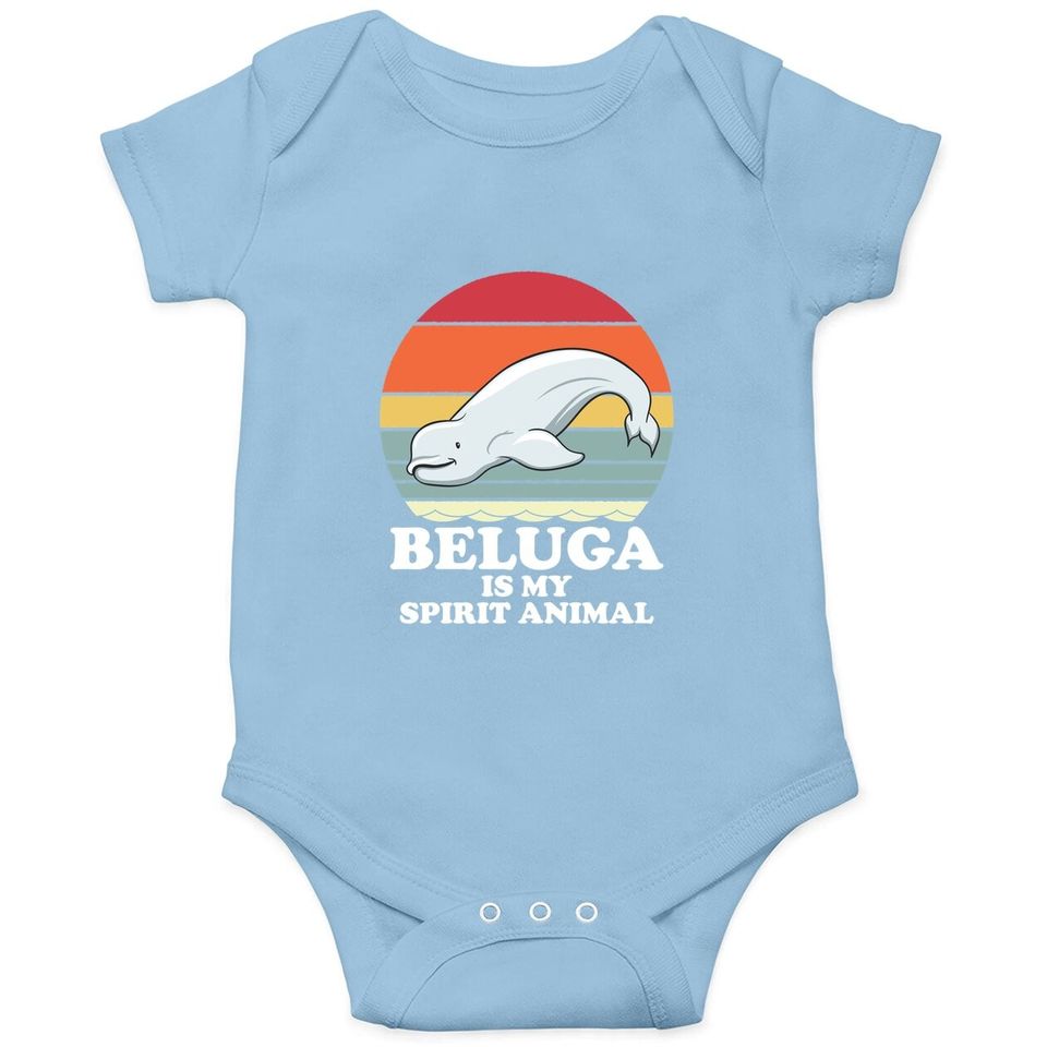 Beluga Whale Is My Spirit Animal As Belugas Retro Baby Bodysuit