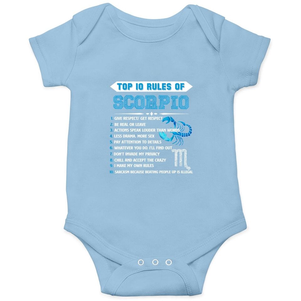 Scorpio Zodiac Birthday Top 10 Rules Of Scorpio Baby Bodysuit