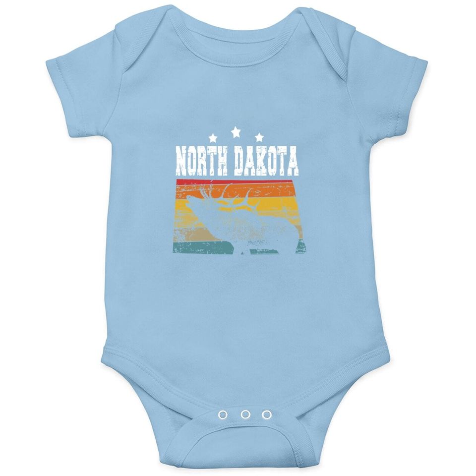Vintage North Dakota Hunter Baby Bodysuit