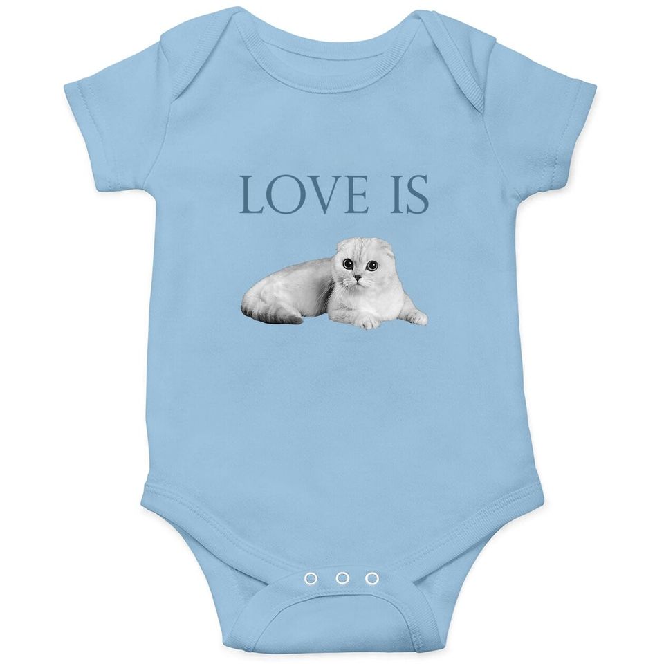 Love Is Scottish Fold Cat Baby Bodysuit