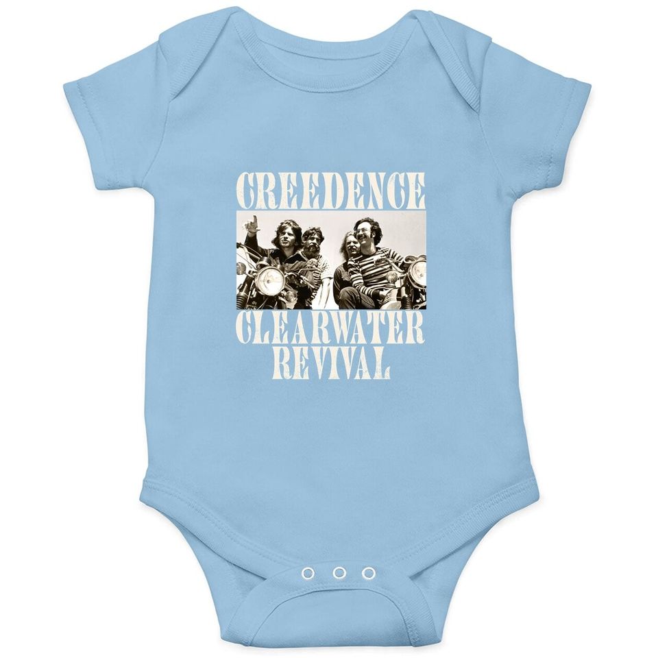 Creedence Clearwater Revival American Rock Band Bikes Photo Adult Short Sleeve Baby Bodysuit Graphic Tee