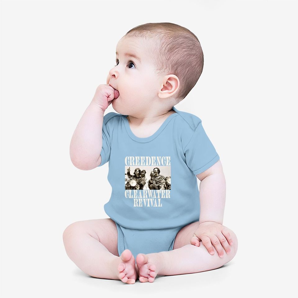 Creedence Clearwater Revival American Rock Band Bikes Photo Adult Short Sleeve Baby Bodysuit Graphic Tee