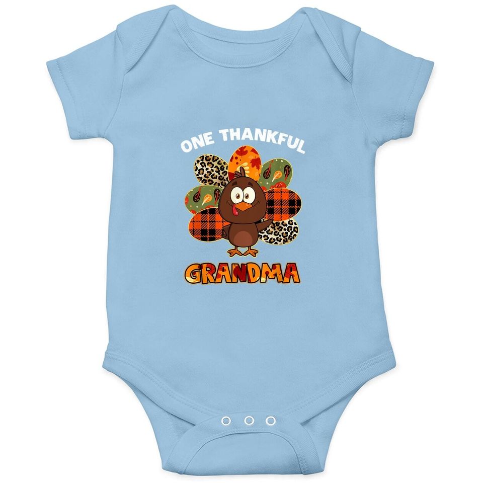 One Thankful Grandma Turkey Blessed Grandma Thanksgiving Baby Bodysuit