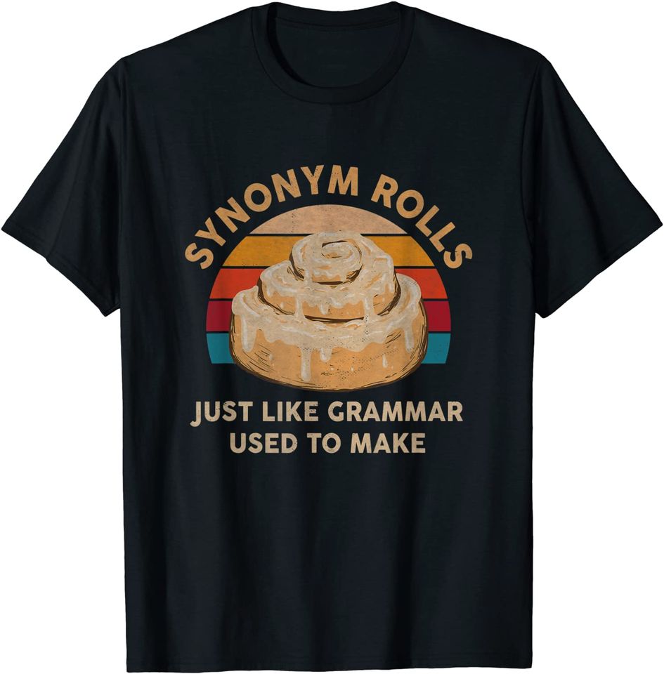Synonym Rolls English Teacher Student Vintage Grammar Pun T-Shirt