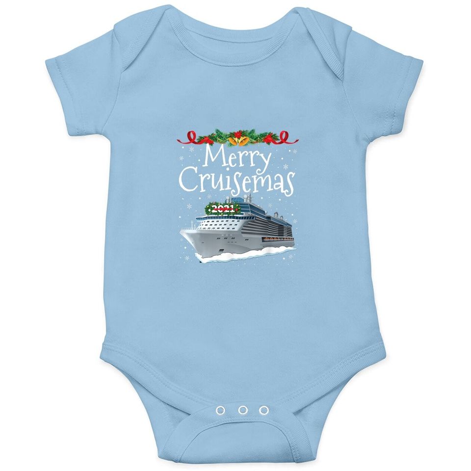 Merry Cruisemas 2021 Christmas Matching Family Cruise Funny Baby Bodysuit