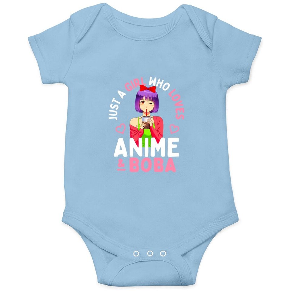 Just A Girl Who Loves Anime And Boba Bubble Tea Teen Gift Baby Bodysuit