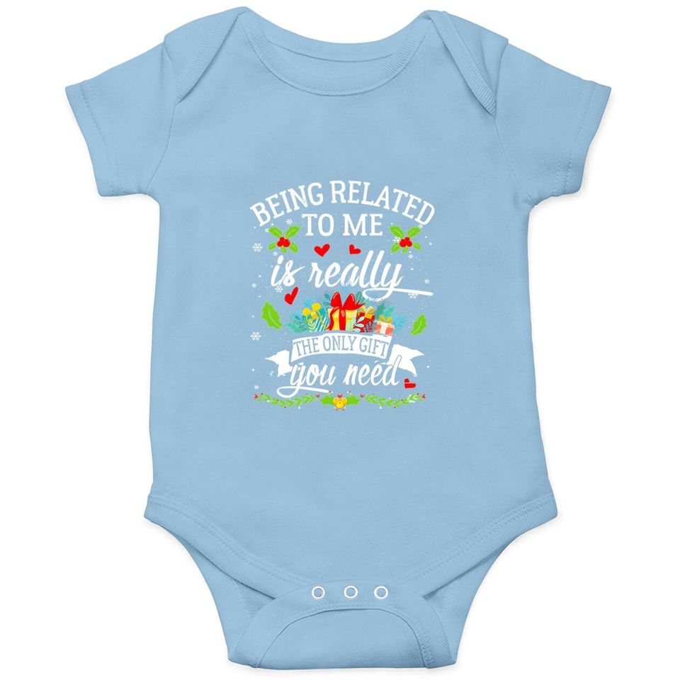 Being Related To Me Funny Christmas Family Pajamas Classic Baby Bodysuit