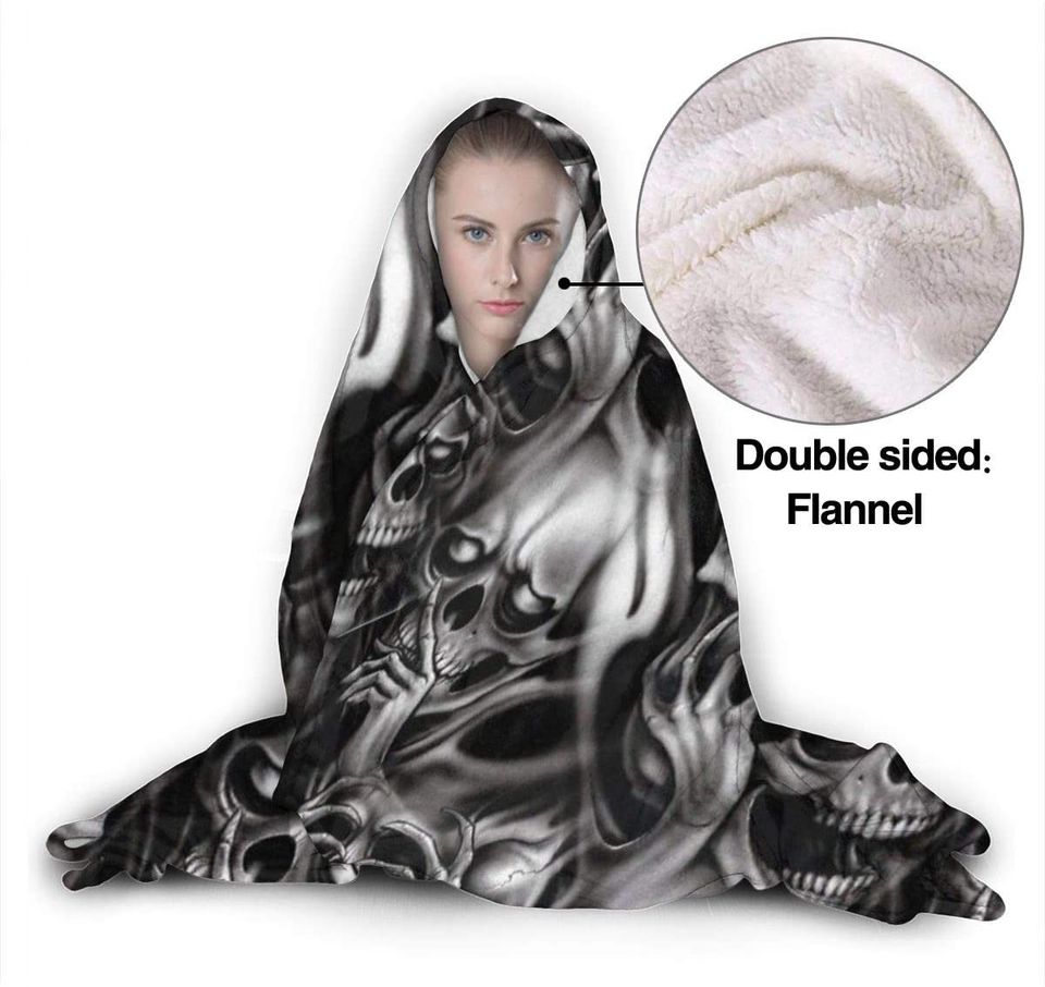 Hooded Blanket See Hear Speak No Evil Skeletons Skulls