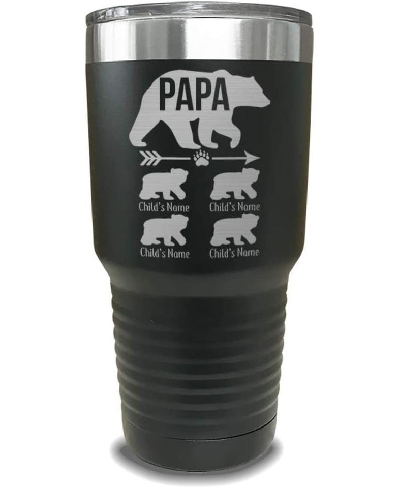 Papa Bear Tumbler 30 oz - Personalized With Child's Name