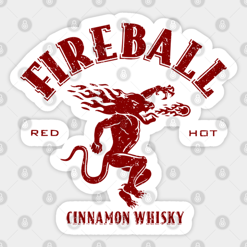 Vintage Fireball - Whiskey - Sticker