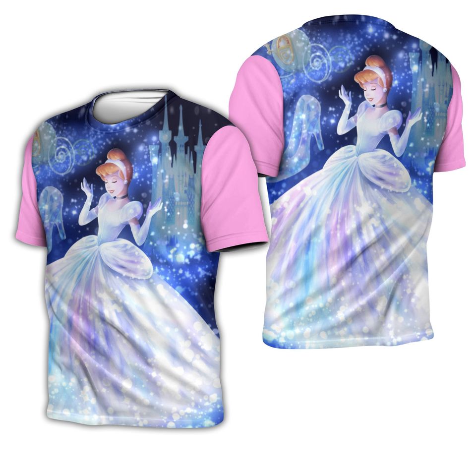Cinde Princess Bling Button Overalls Patterns Disney Outfits 3D T-shirts