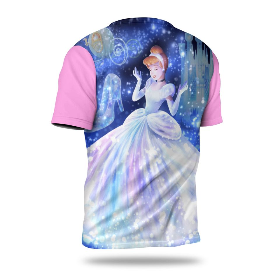 Cinde Princess Bling Button Overalls Patterns Disney Outfits 3D T-shirts