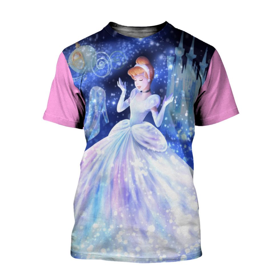 Cinde Princess Bling Button Overalls Patterns Disney Outfits 3D T-shirts