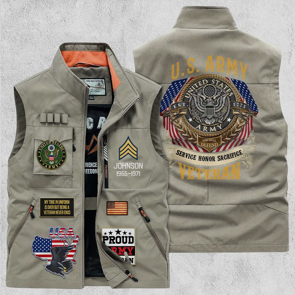 Customized U.S Veteran Multi Pocket Vests