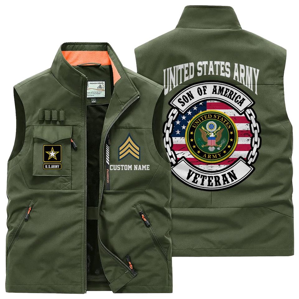 Customized US Veterans Multi Pocket Vests