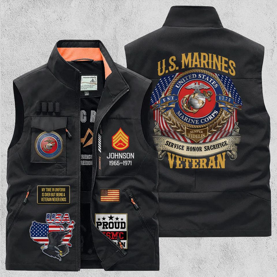 Customized U.S Veteran Multi Pocket Vests