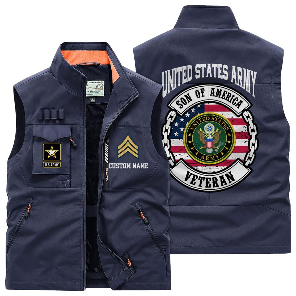 Customized US Veterans Multi Pocket Vests