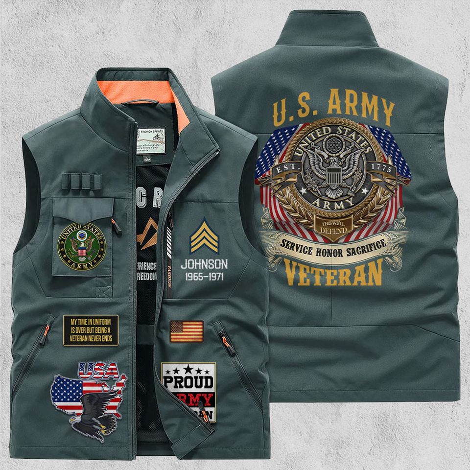Customized U.S Veteran Multi Pocket Vests