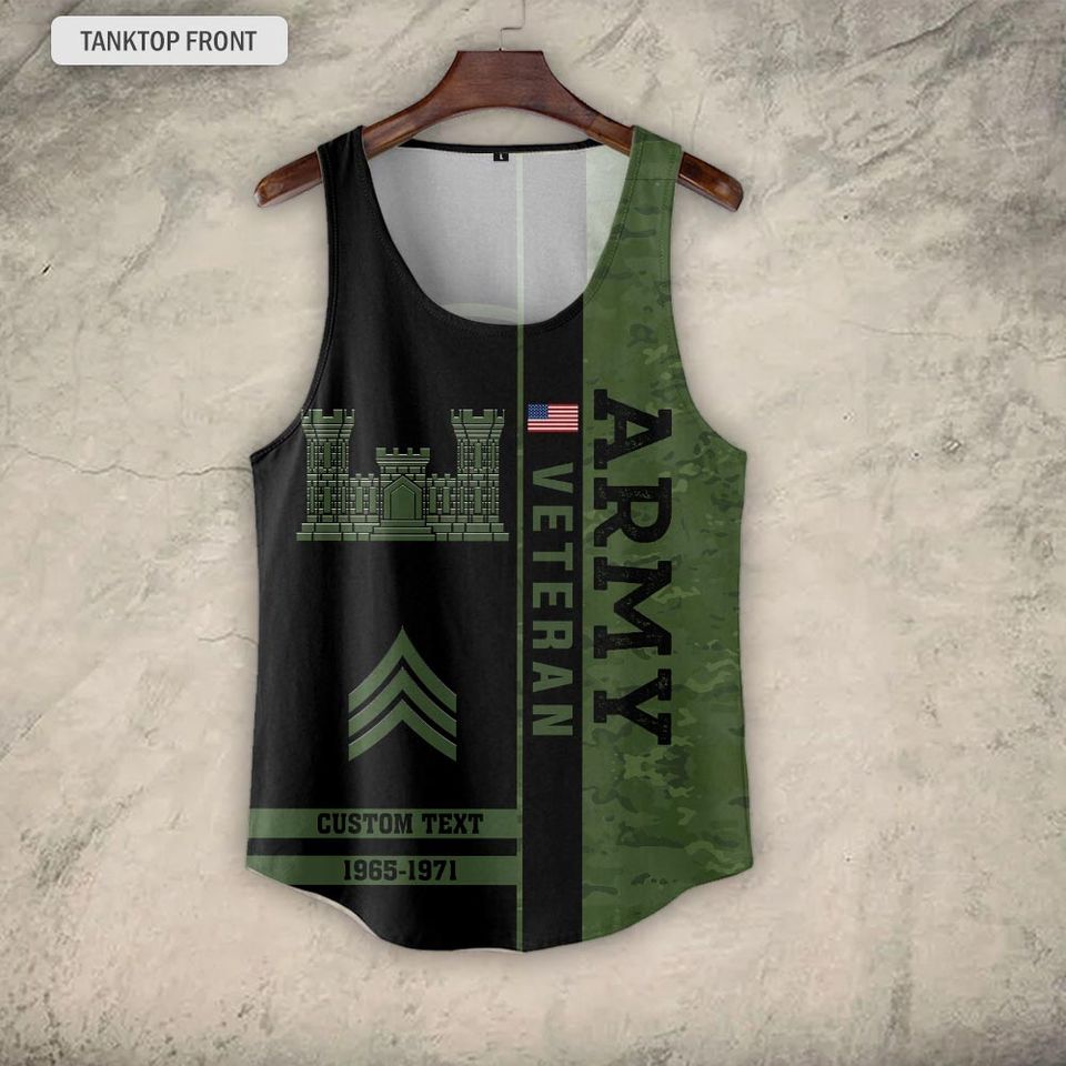 3D Tank Top US AM Branches Veteran Proudly Served