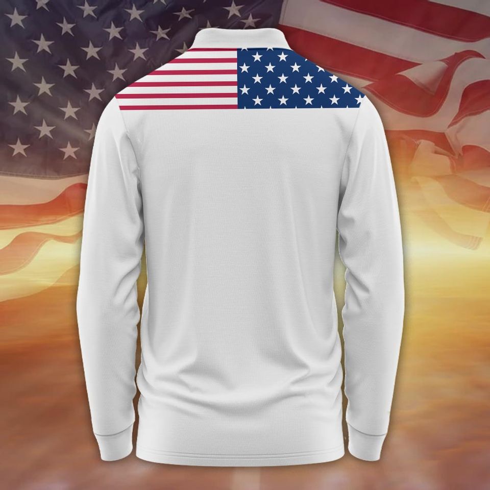 Customized Thank You Veterans Men's Long Sleeve Polo Shirt