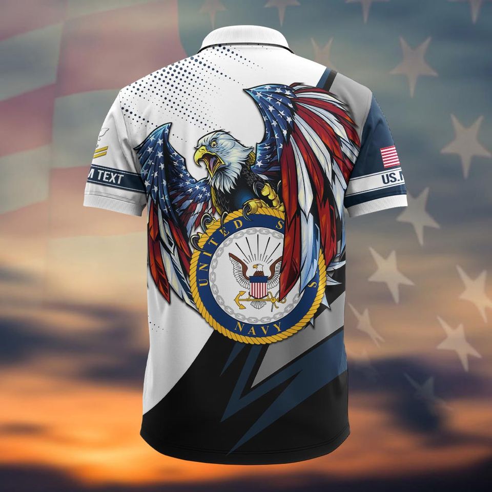 Customized Navy Ratings Polo Shirt