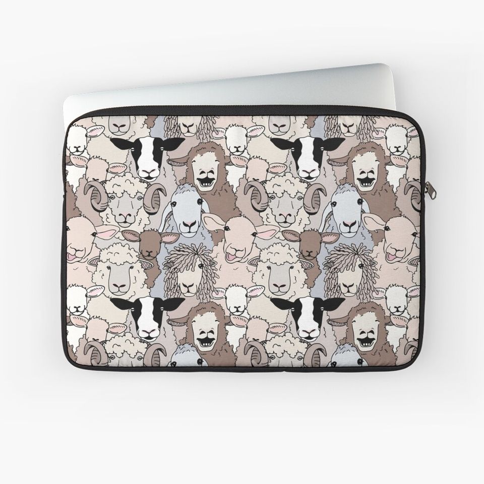 Flock of Funny Sheep Laptop Sleeve