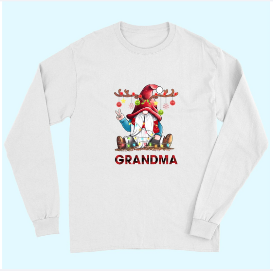Grandma Gnome Christmas Custom Long Sleeves