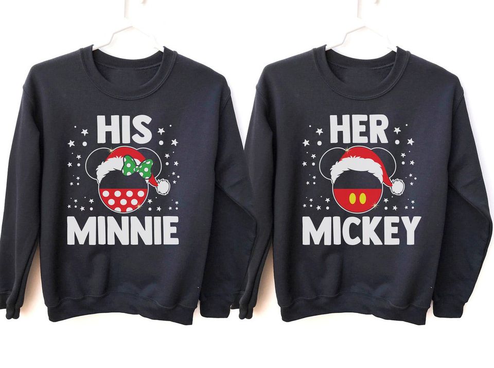 Disney Mickey And Minnie Christmas Sweaters For Couples