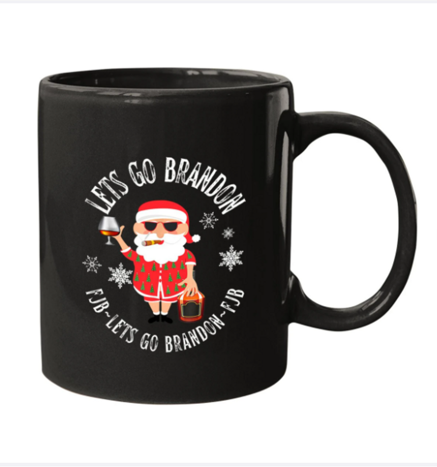 Let's Go Brandon Christmas Eve Holiday Santa Coffee Mug