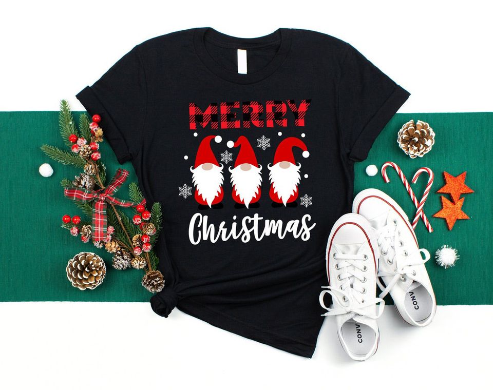 Merry Christmas Cute Gnomes Family Matching T-Shirt