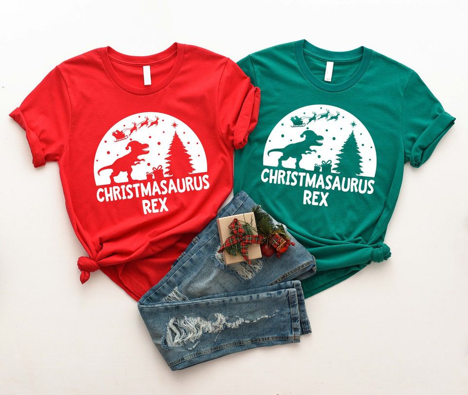 Christmasaurus Rex Dinosaur Christmasaurus Family Matching T-Shirt
