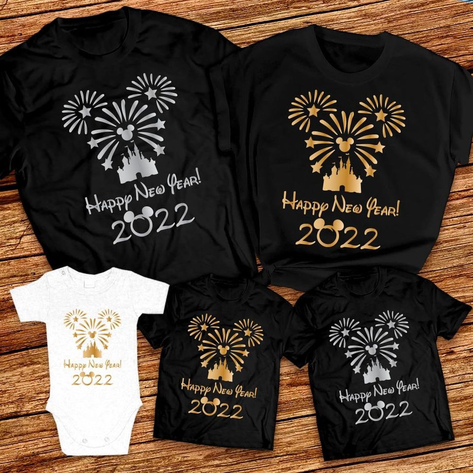 Happy New Year 2022 Disney Fireworks Family T-Shirt