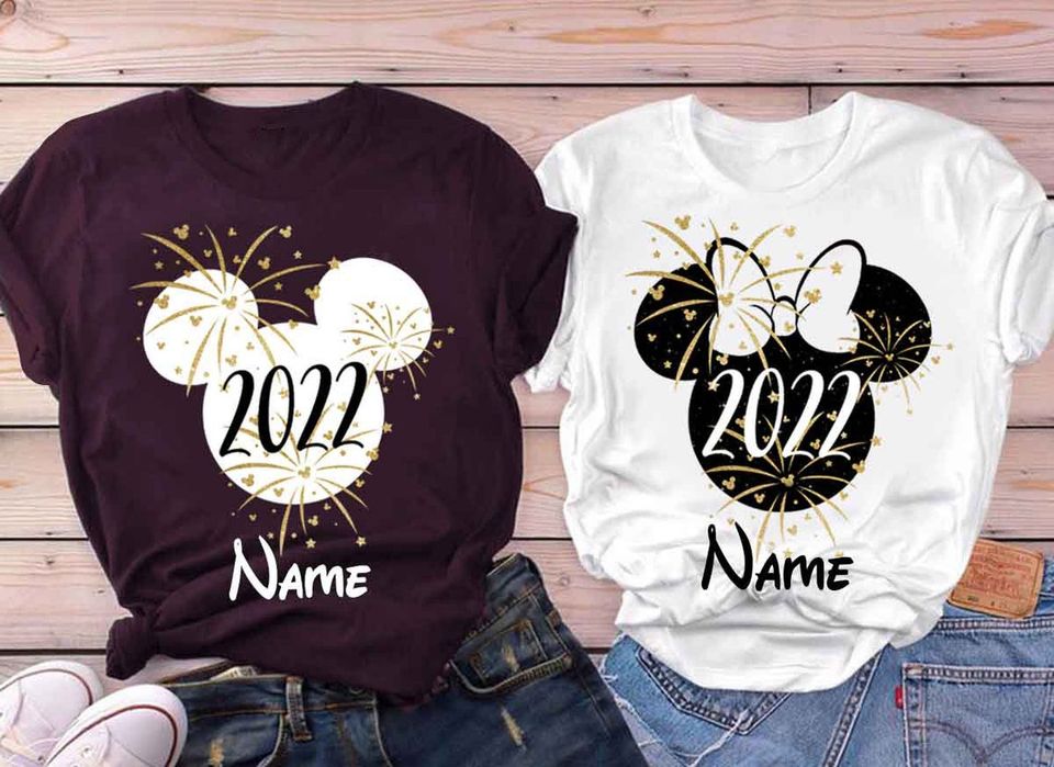 Personalized Happy New Year 2022 Disney Family Matching T Shirt