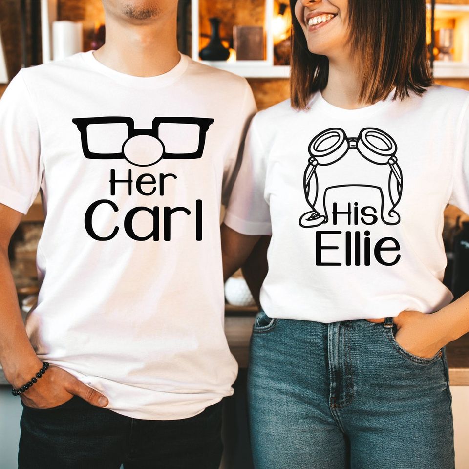 His Ellie & Her Carl Disney Valentine's Day Couple Matching T Shirt