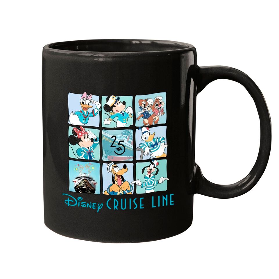 Disney Cruise line 25th anniversary Mugs, Silver anniversary at sea Mugs, Family cruise 2023 Mugs