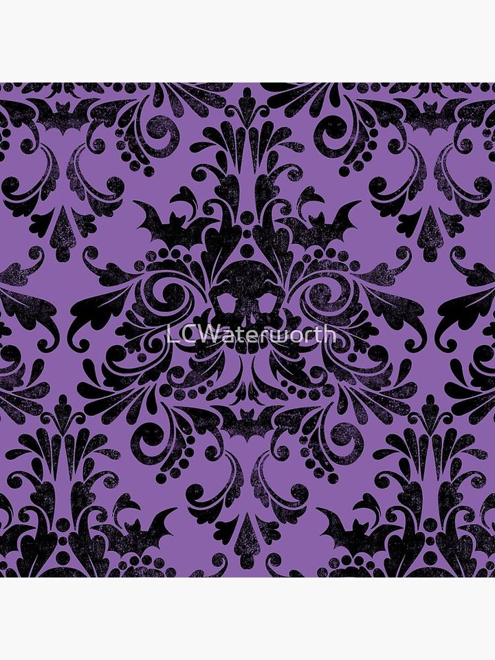 Skull Damask Pattern Pillow