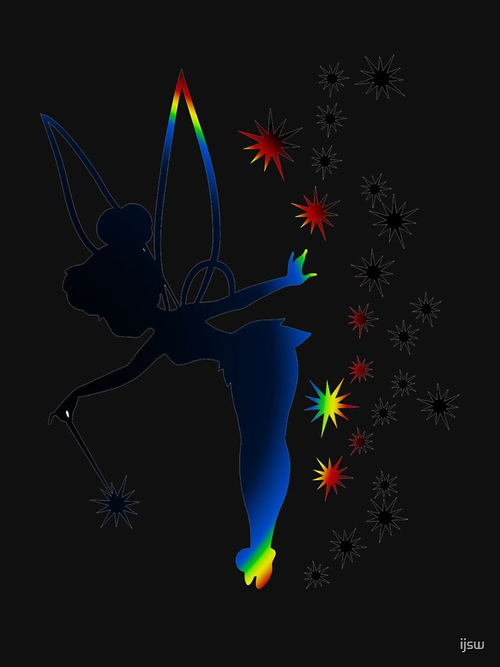 Rainbow Tinkerbell Sillhouette Tank Top