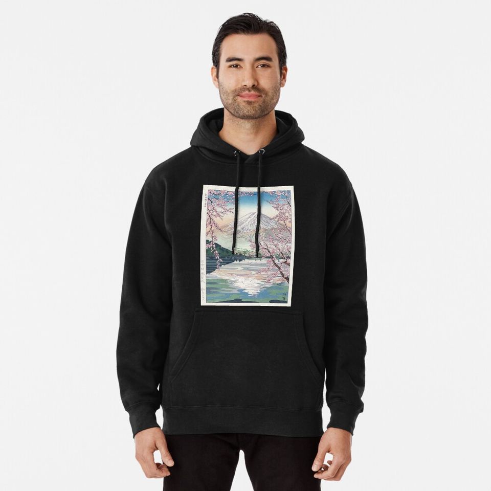 Mount Fuji Cherry Blossom Pullover Hoodie