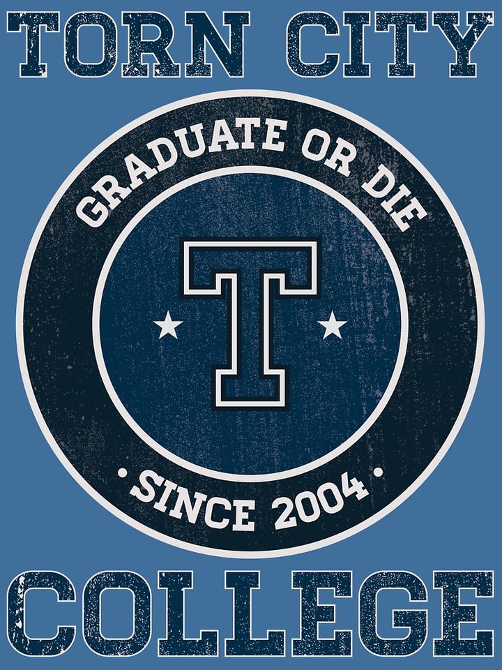 Torn College Logo Lightweight Hoodie