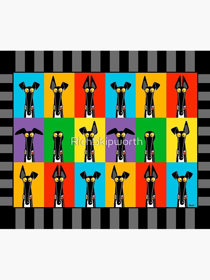Greyhound Semaphore with border Throw Blanket