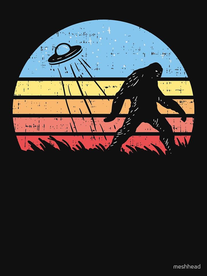 Yeti Alien Bigfoot Sasquatch Ufo Lightweight Sweatshirt