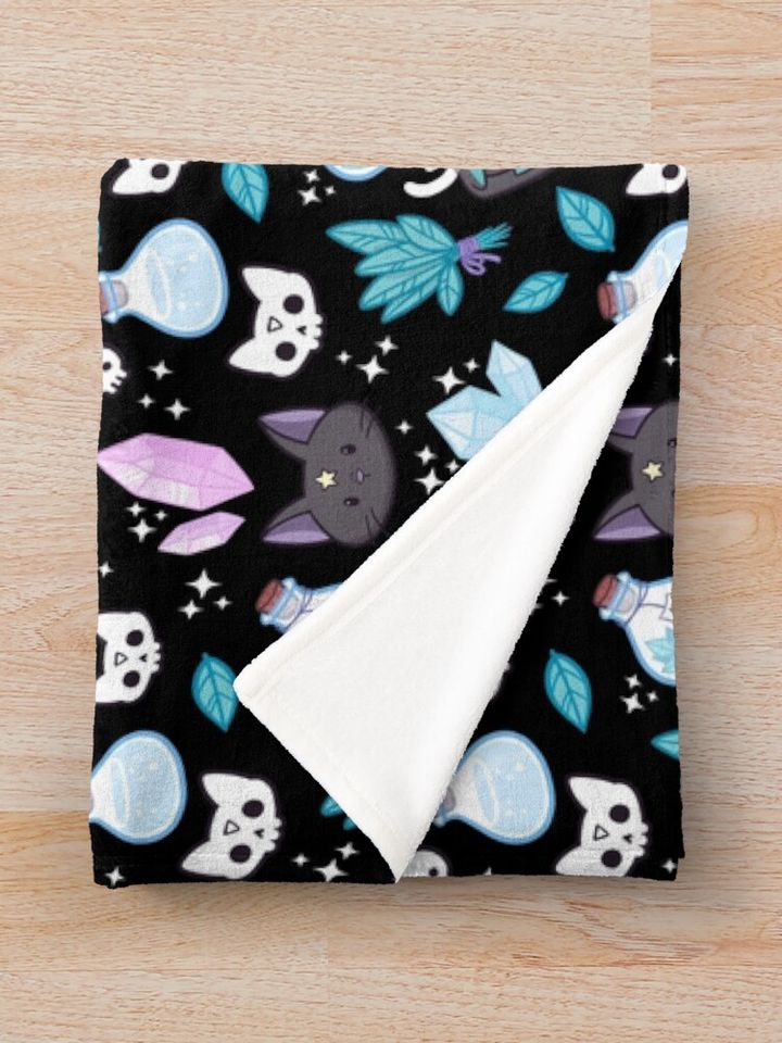 Herb Witch // Black | Nikury Throw Blanket