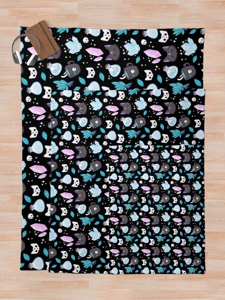 Herb Witch // Black | Nikury Throw Blanket
