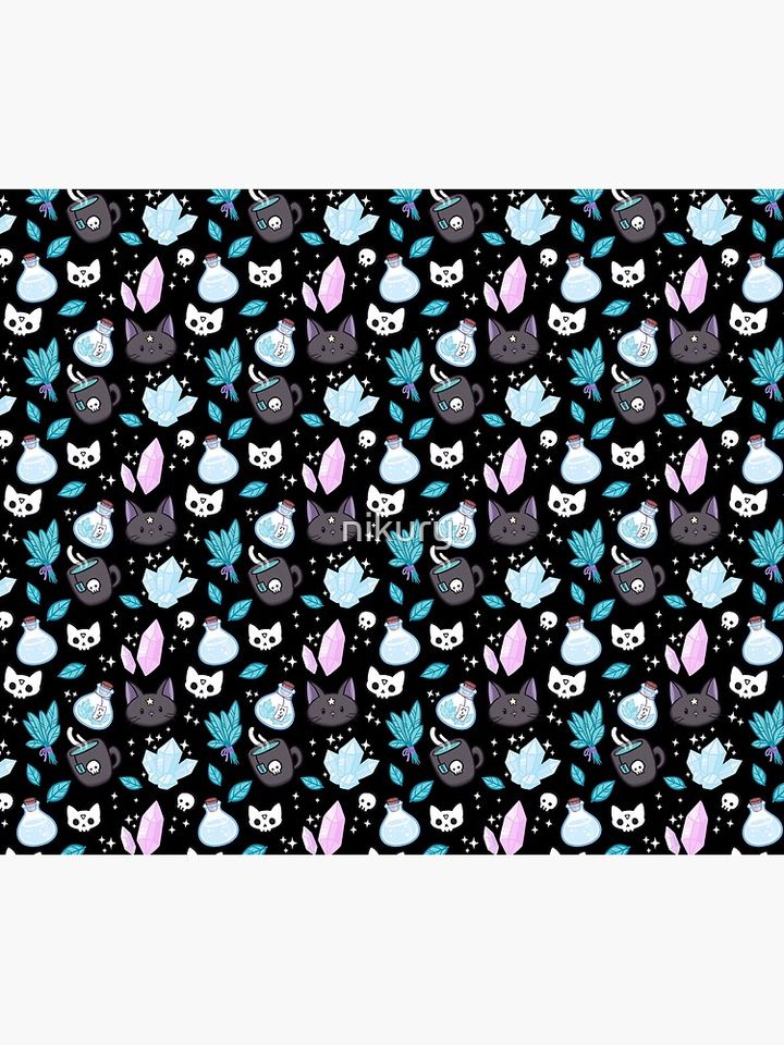 Herb Witch // Black | Nikury Throw Blanket