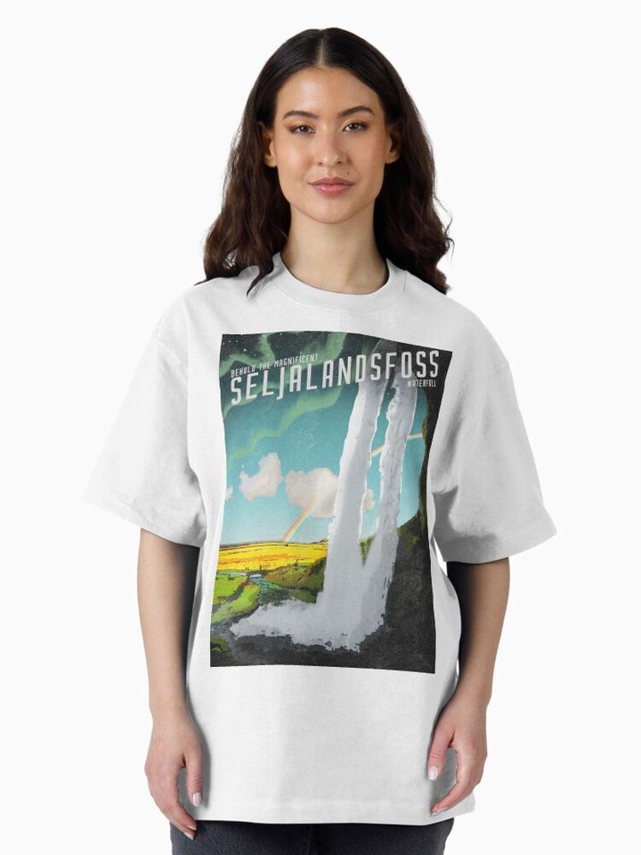 Iceland's Seljalandsfoss Waterfall Oversized T-Shirt