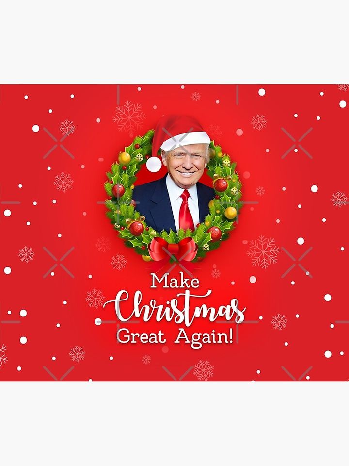 Make Christmas Great Again with Trump on red background Funny Christmas card gifts HD HIGH QUALITY ONLINE STORE Throw Blanket