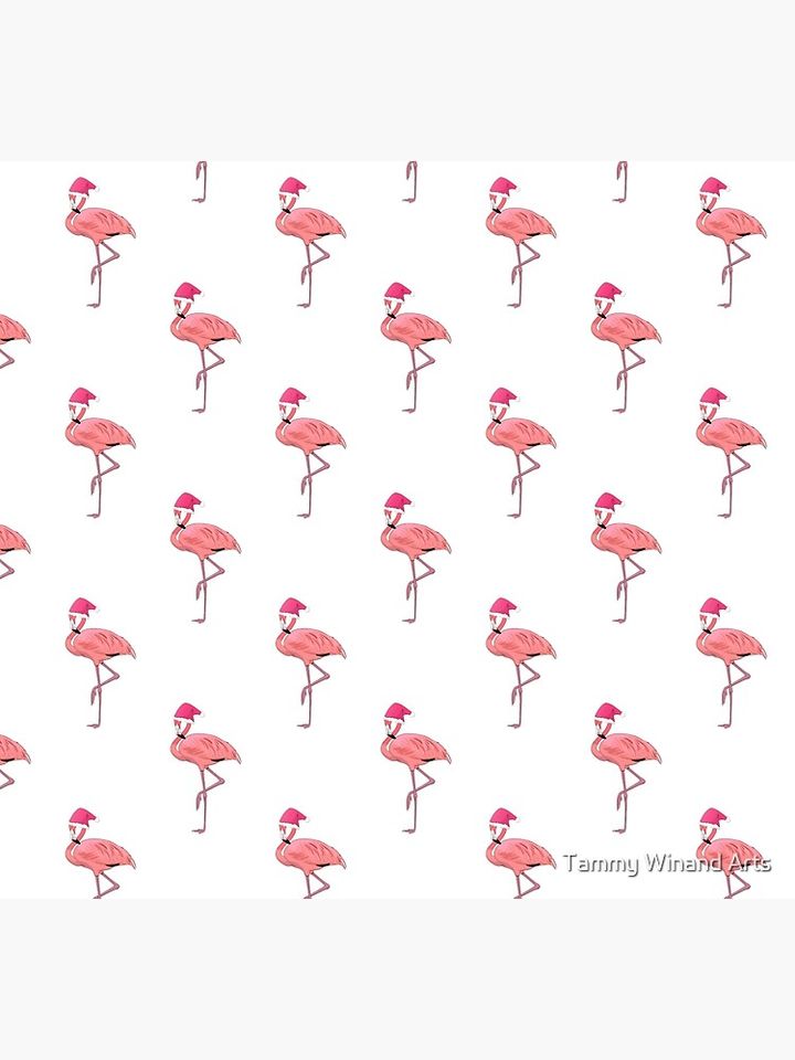 Pink Flamingo Christmas Santa Claus Pattern Socks