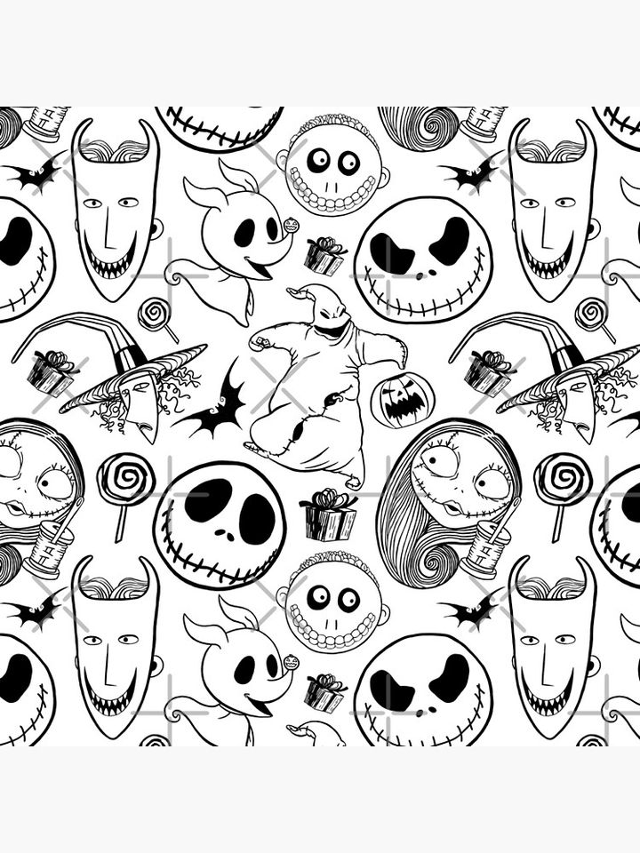 Nightmare before Christmas Pattern Pillow